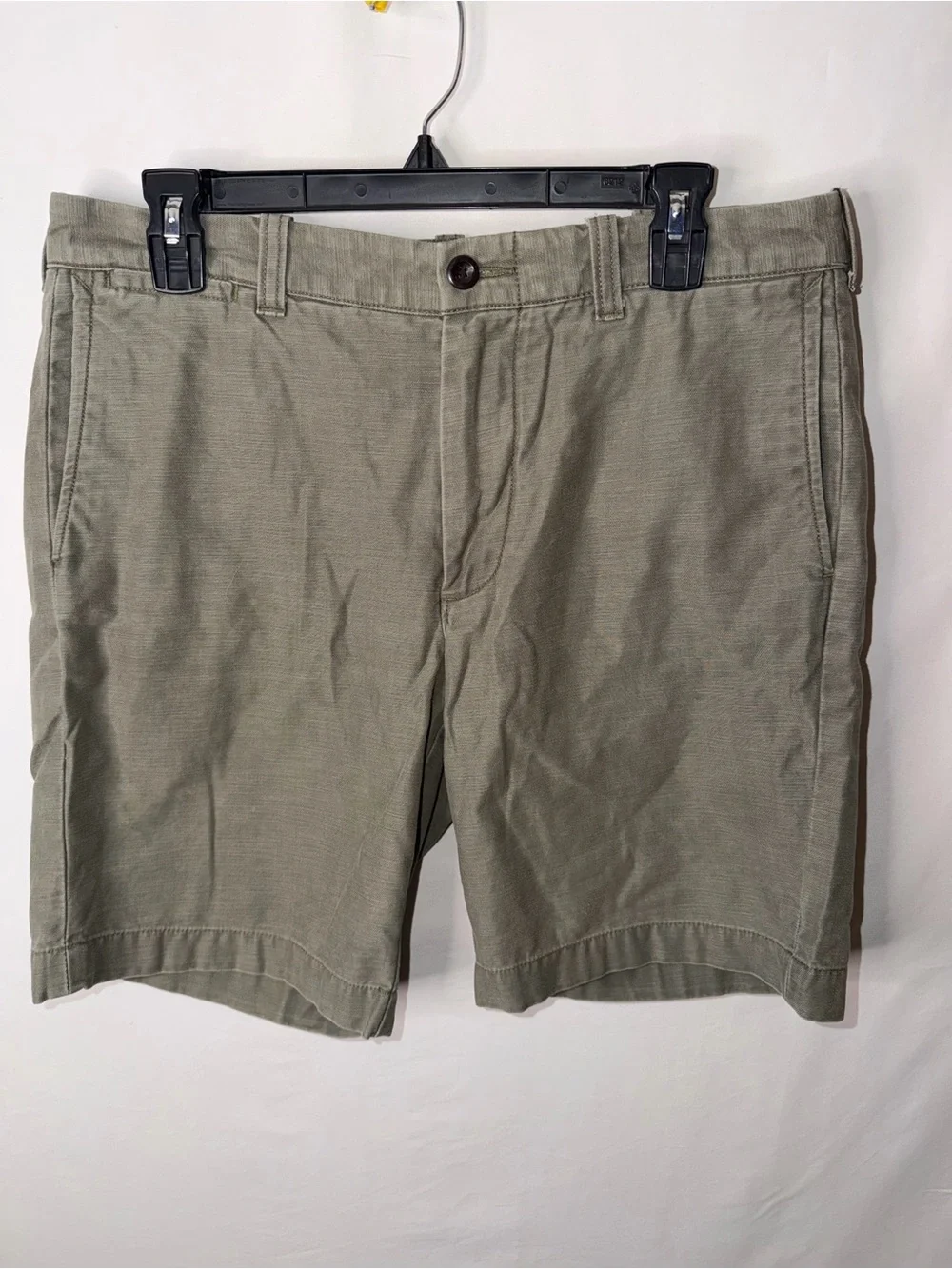 J. Crew Men's Olive Flat-Front Cotton Shorts